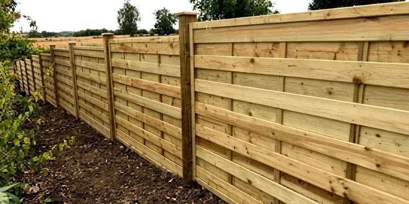 First4Paving wooden fence installation in Enfield creating secure and stylish outdoor boundary fencing