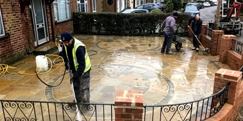 First4Paving patio cleaning in Enfield UK removing dirt and restoring a clean outdoor surface