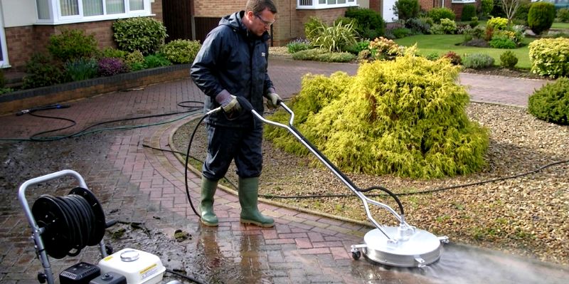 First4Paving high-pressure cleaning for driveways and patios in Enfield removing dirt and surface buildup