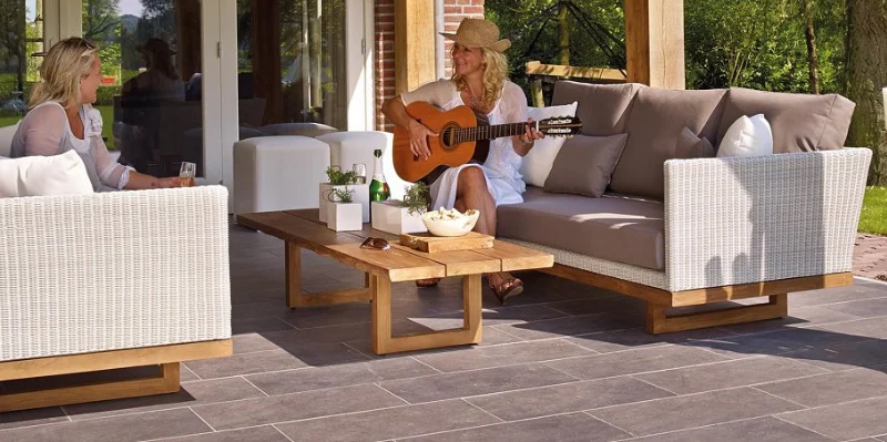 Stylish patio design in Enfield with modern and durable outdoor paving finish