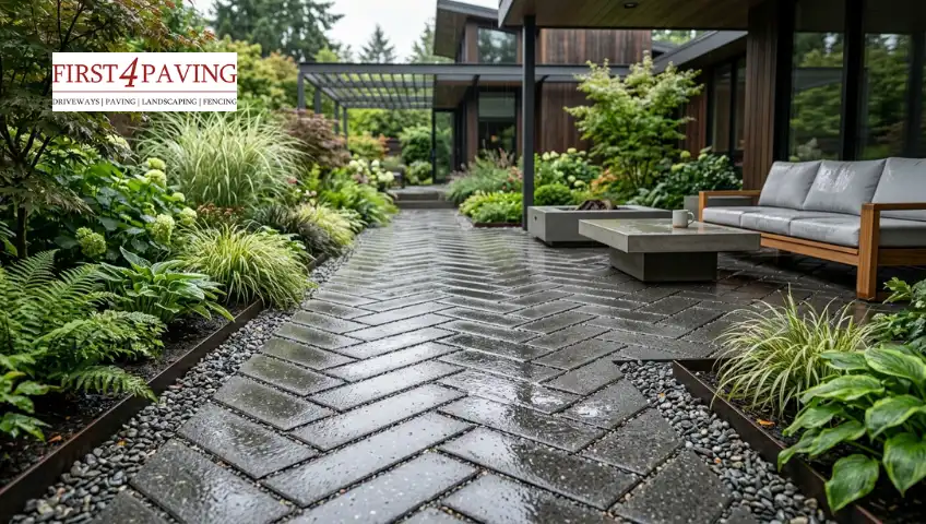 Permeable paving patio drainage system