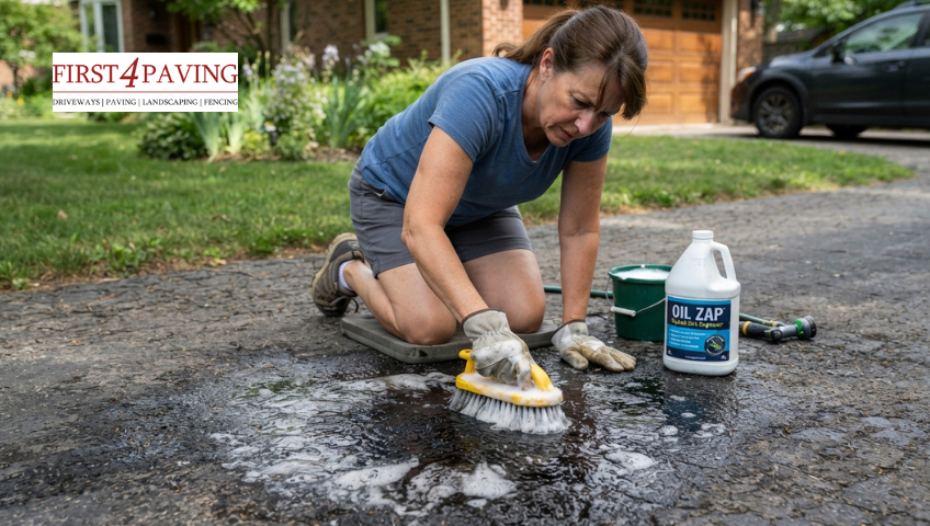 Removing Oil Stains from Concrete and Asphalt